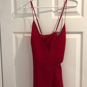 Red mini wrap dress